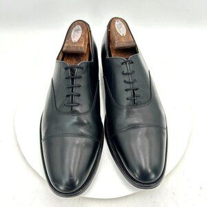 Sanders Stockholm Men Size 13 Black Leather Cap Toe Lace Up Oxford Dress Shoes